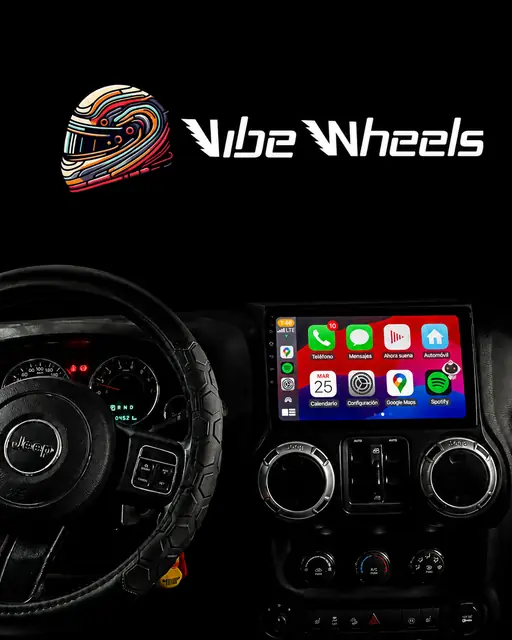 Jeep Wrangler JK con su pantalla nueva instalada por Vibe Wheels